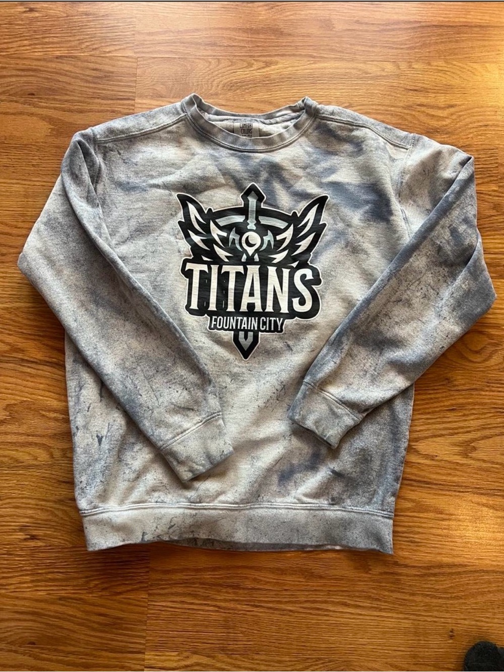 Comfort Colors Gray Tie-Dye Titans Crewneck Sweatshirt